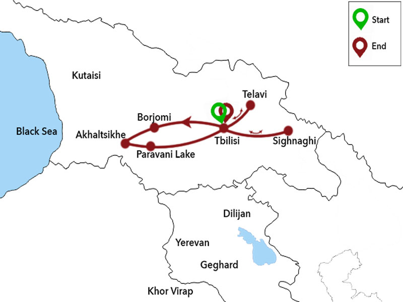 map-Тур в Грузию на Нoвый Год - 7 дней