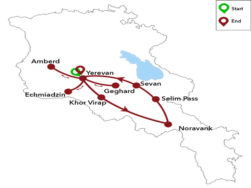 map-Винно-гастрономический тур по Армении