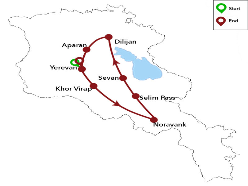 map-Rural Tour to Armenia