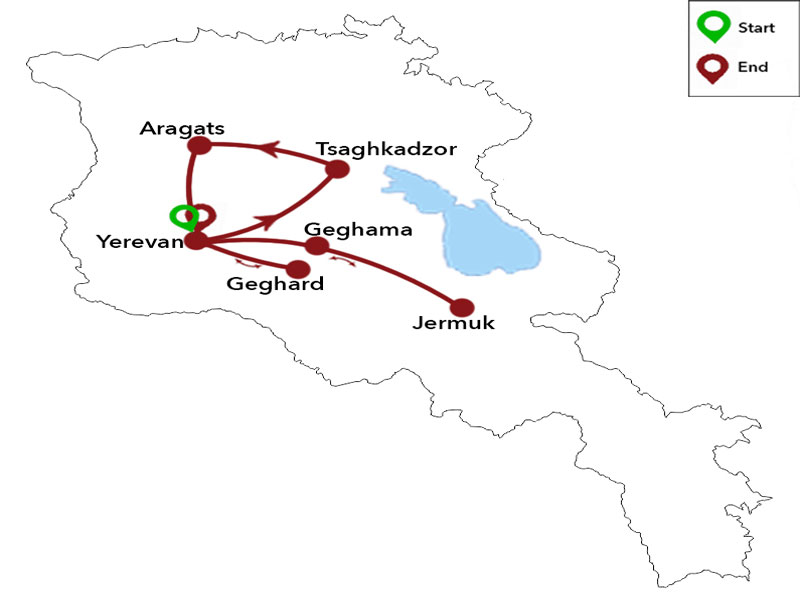 map-Heliskiing Tour in Armenia