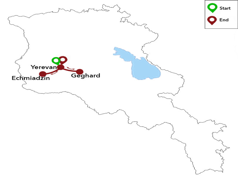 map-Корпоративный тур пакет по Армении
