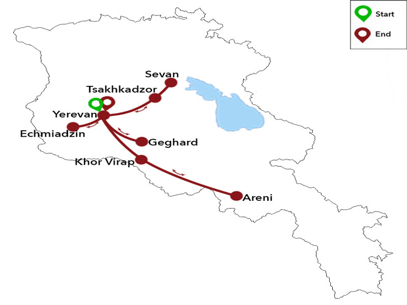map-New Year Group Tour to Armenia - 7 days