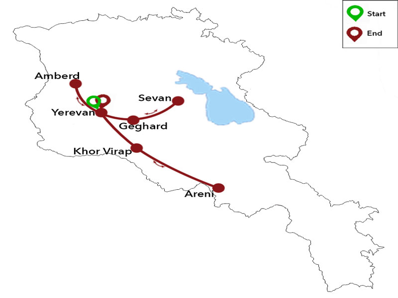 map-May Group Tour in Armenia - 6 days 