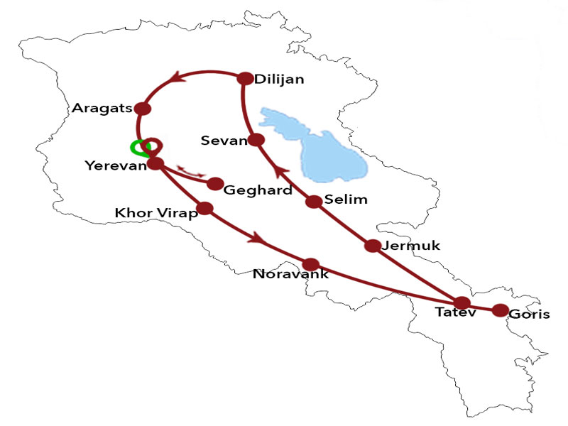 map-Halal Tour to Armenia – 7 days