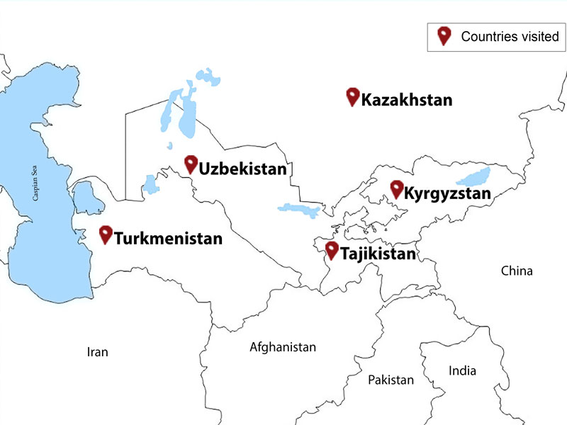 map-Group Tour to 5 Stans of Central Asia