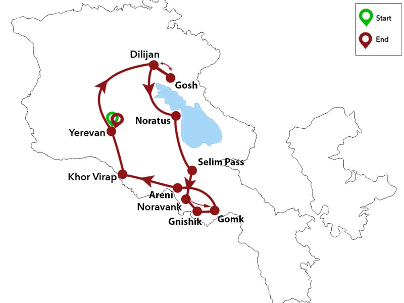 map-Transcaucasian Trail Armenia