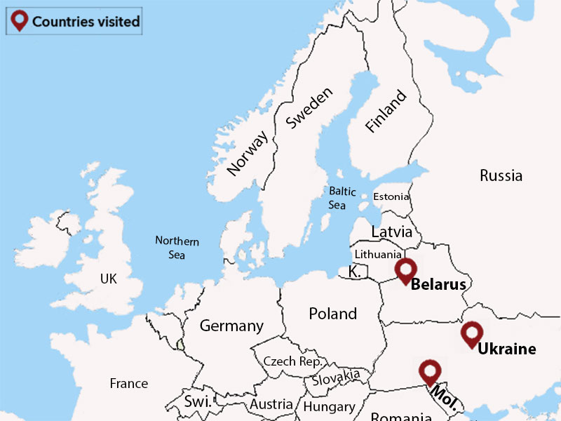 map-Tour to Belarus, Ukraine, and Moldova