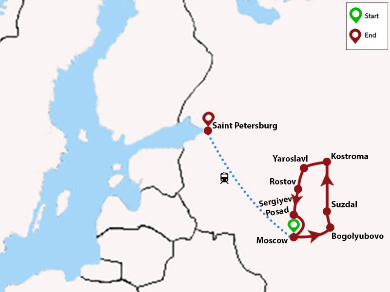 map-Tour to Russian Golden Ring